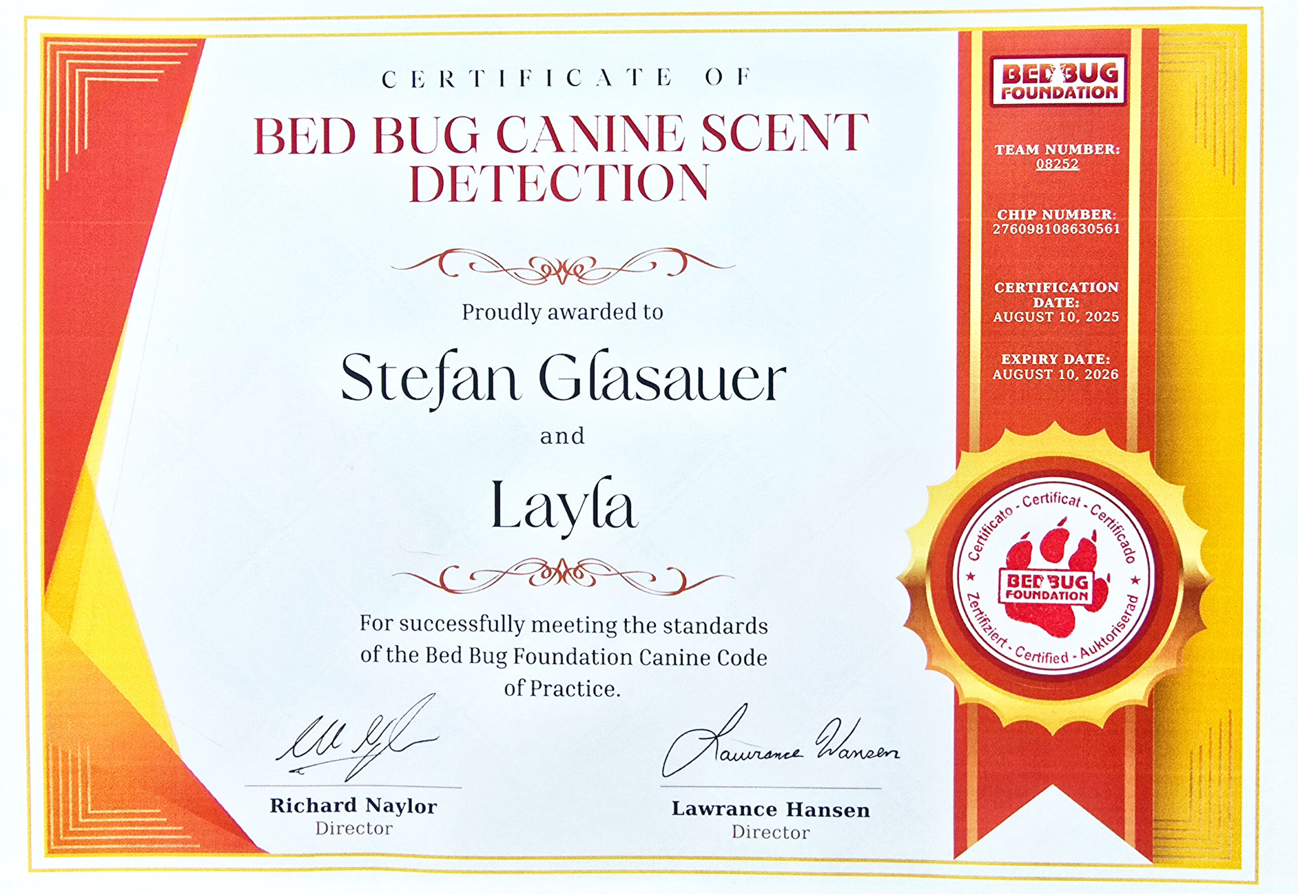 Zertifikat Layla BBF